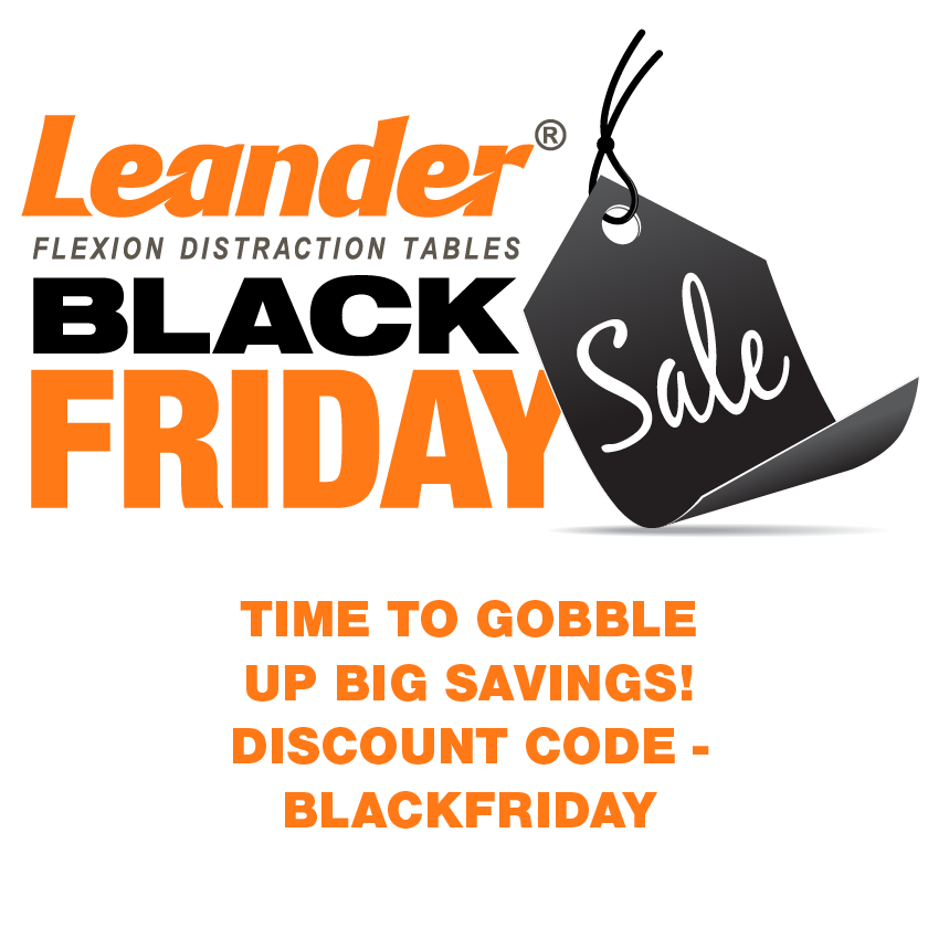 Black Friday Sale Starts NOW! Time to Gobble up savings on Leander Chiropractic Tables