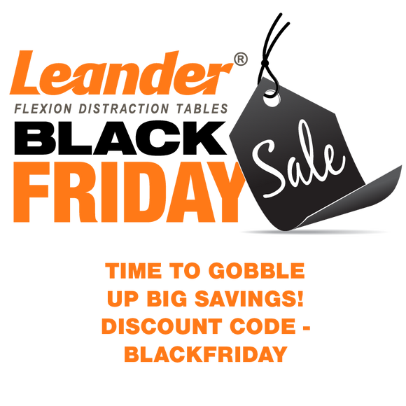 Black Friday Sale Starts NOW! Time to Gobble up savings on Leander Chiropractic Tables